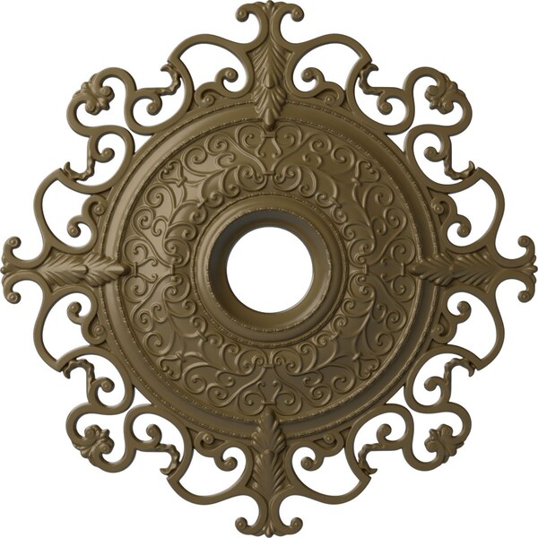 Ekena Millwork Orleans Ceiling Medallion (Canopies up to 8 1/4"), 38 3/8"OD x 6 5/8"ID x 2 7/8"P, Mississippi Mud CM38OLMMF - main